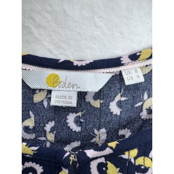Boden Women's Clara Floral Blouse Pintuck Size 4 - Picture 5 of 9